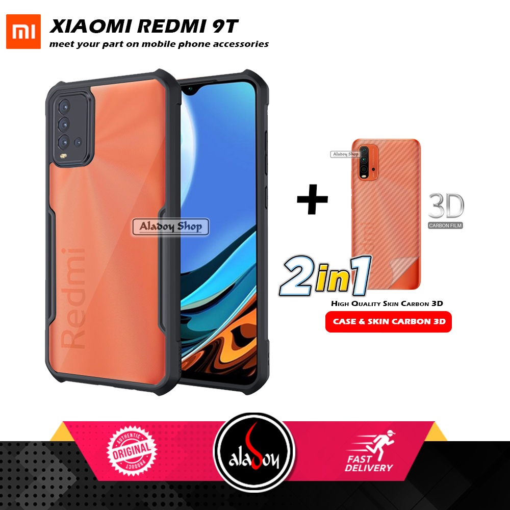 Case XIAOMI REDMI 9T Armor Fusion Transparent Casing Free Skin Carbon 3D