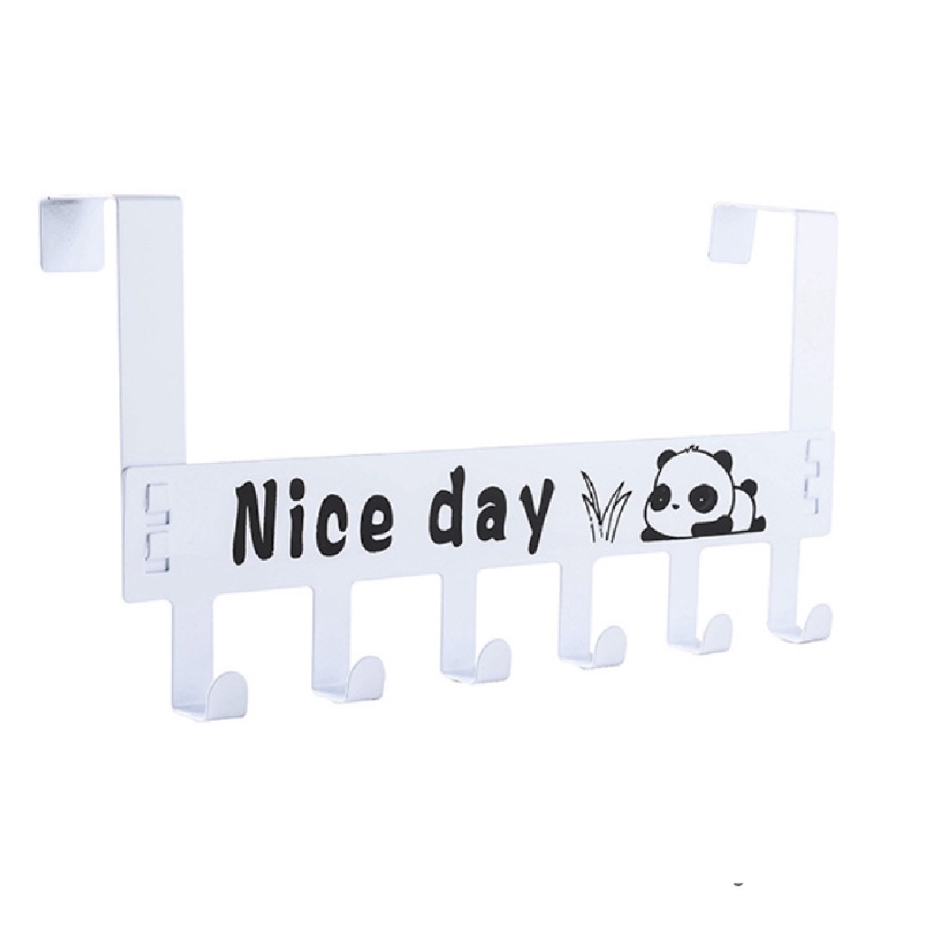 Gantungan Baju Tempel Pintu Minimalis HOOK NICE DAY Belakang Pintu Tanpa Paku Kuat 6 Kaitan Enudden