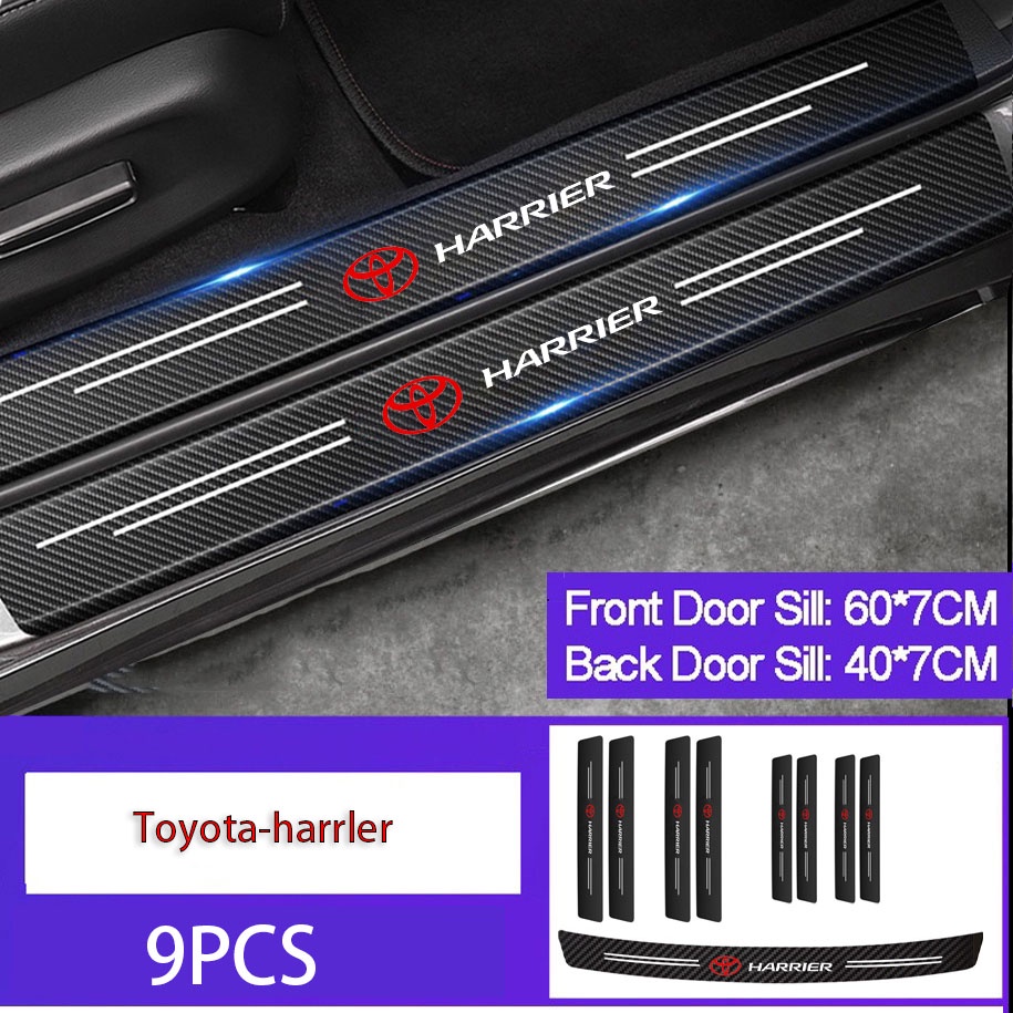 Stiker Pelindung Pintu Bagasi Mobil Toyota HARRIER Bahan carbon fiber anti Gores Tahan Air