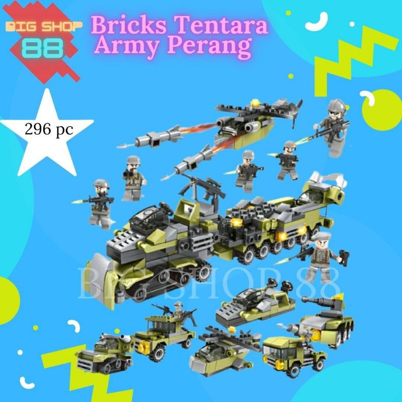 Brick Bricks Perang Tempur Tentara Army Soldier War