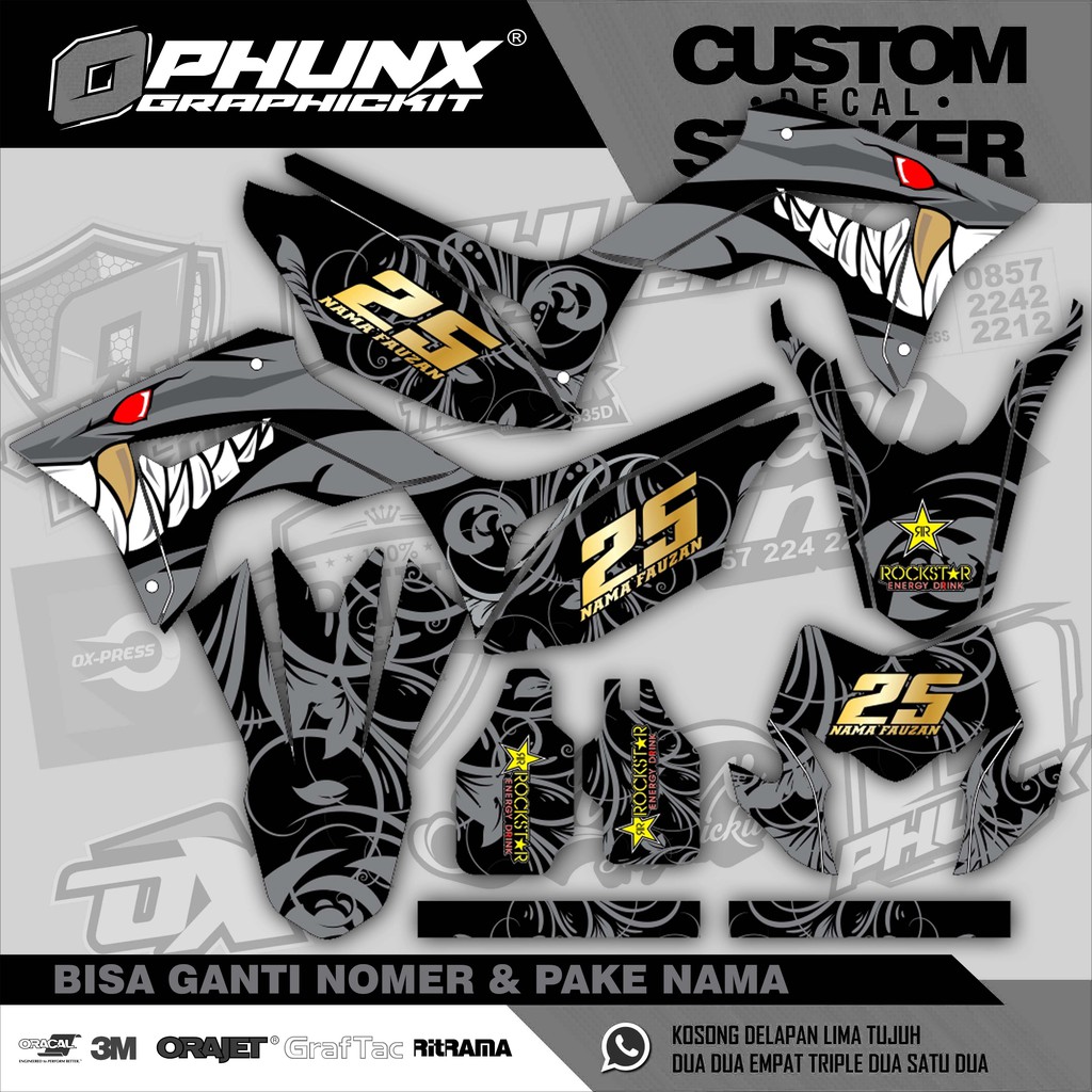 Stiker Decal CRF 150 L Shark With Ornament