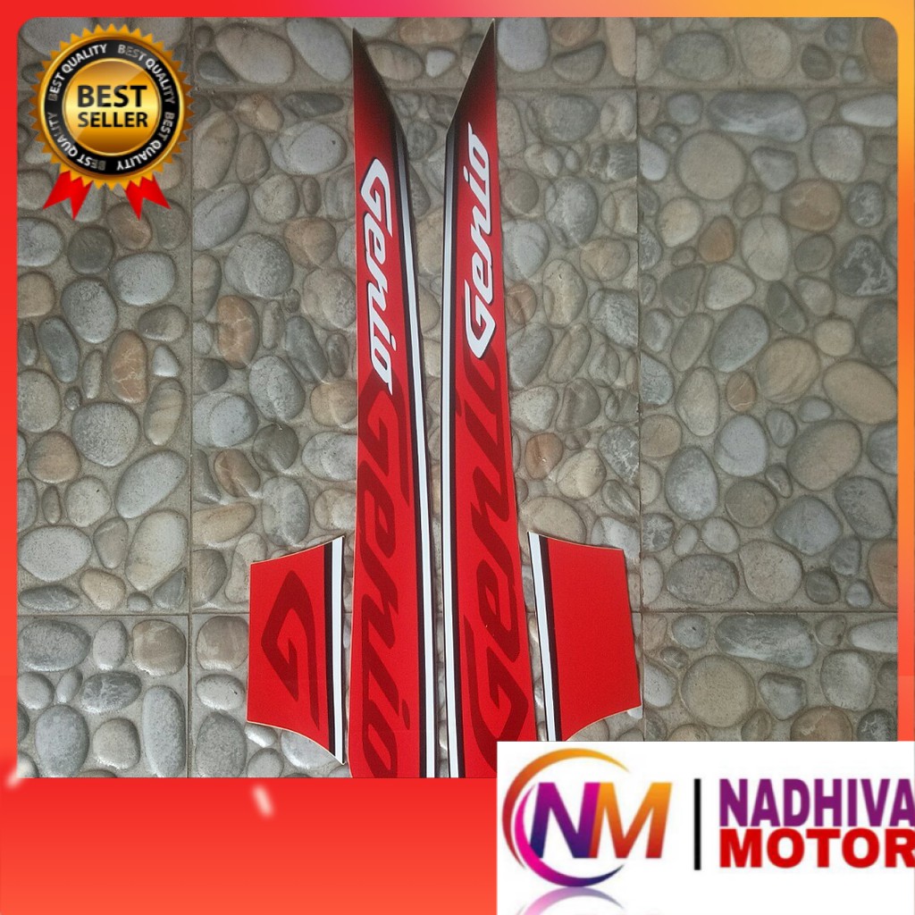 stiker motor Honda genio cbs 2019 hitam merah