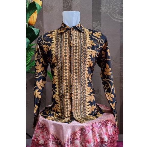 Kemeja Batik Pria Lengan Panjang Dan Lengan Pendek Motif Paya Gold