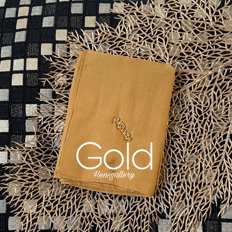 Part 1 Mylady Hijab Plain Voal Ultrafine by Myladyhijab dark mustard silver broken white optic white-GOLD