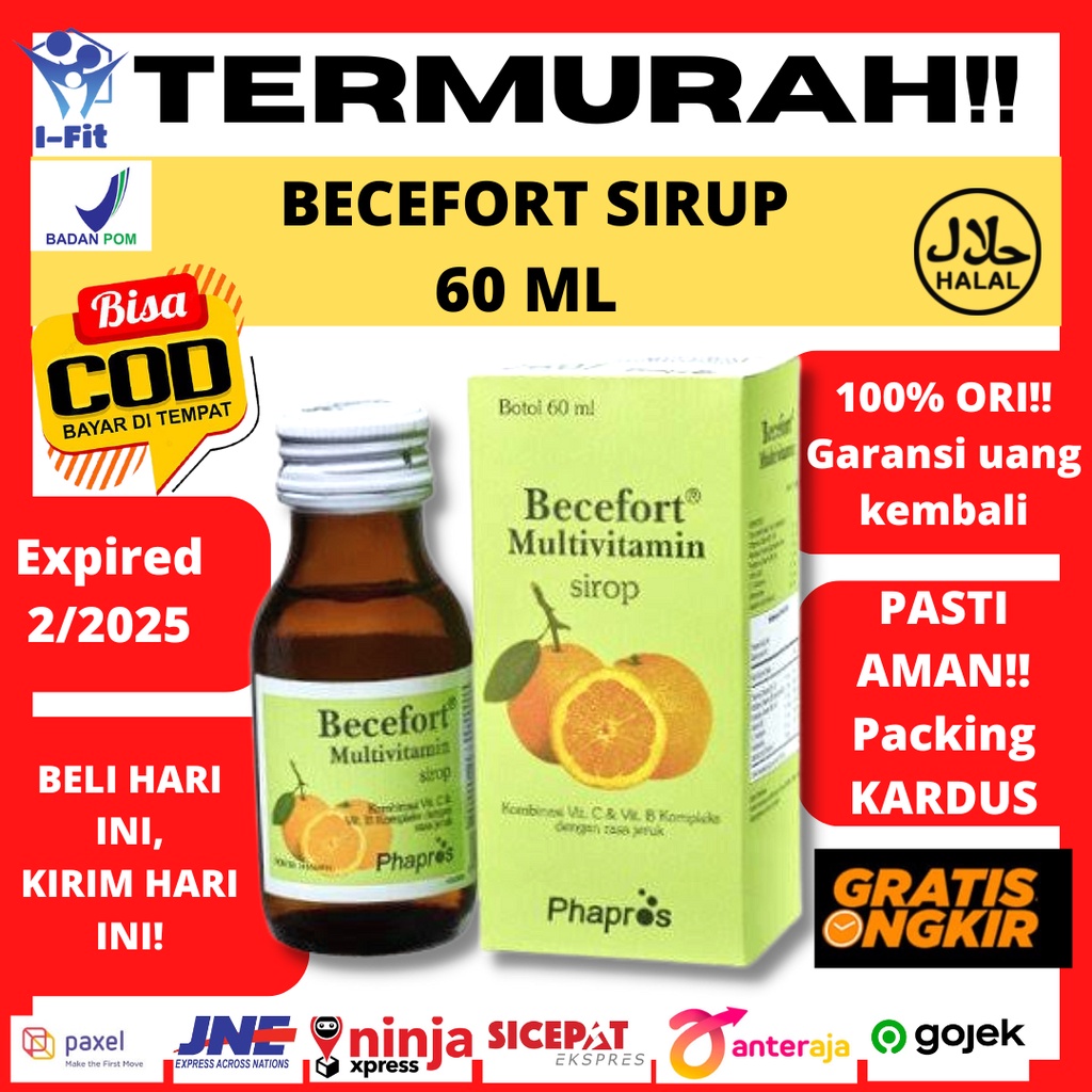 Jual Becefort Sirup Botol 60 Ml Multivitamin Anak Vitamin C Dan B Rasa ...