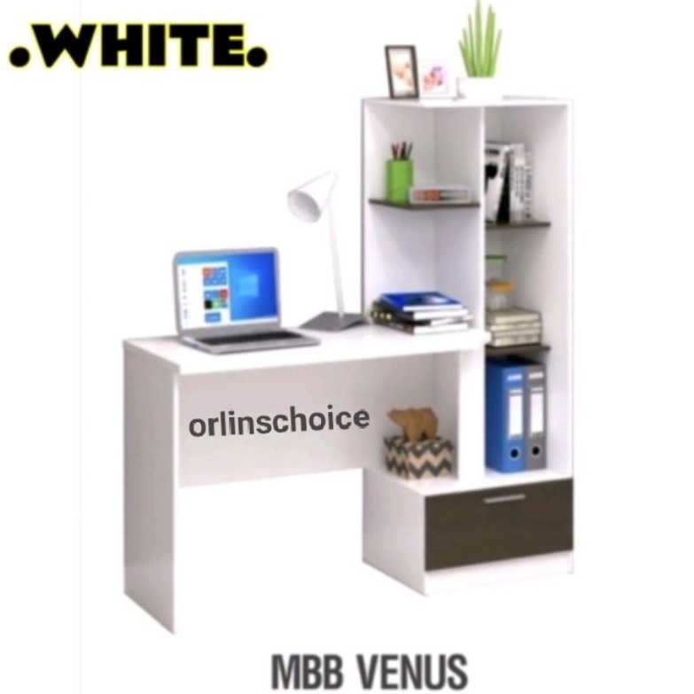 Meja Belajar komputer/Meja kerja/ Meja alat tulis lengkap rak buku