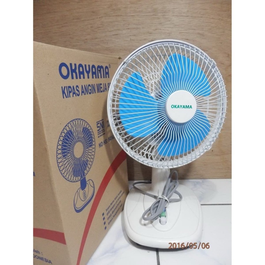 OKAYAMA ,OK  808  , KIPAS ANGIN MEJA DUDUK DESKFAN BRAND OKAYAMA UKURAN 8 INCi