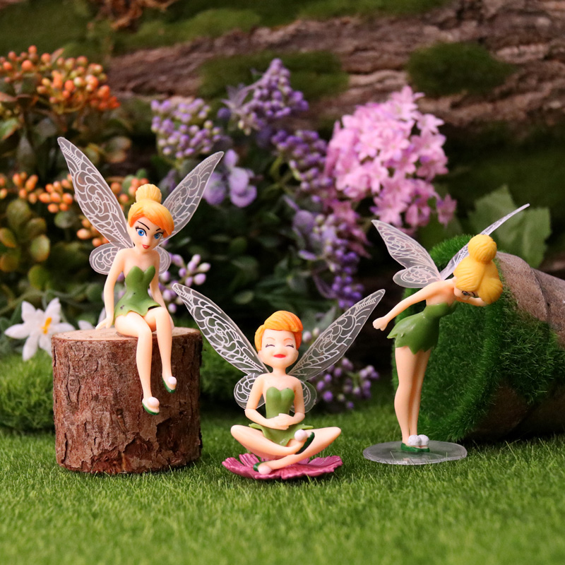 6pcs/Lots Tinkerbell Tinker Bell Fairy Girls Dolls 6pcs Figures Cake Topper Party Toy Gift