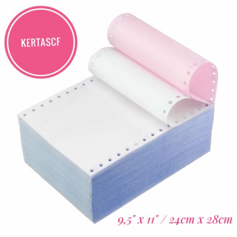 

KertasCF Kertas Continuous form komputer 2rangkap/2ply ukuran A4 NCR Carbonless Paper