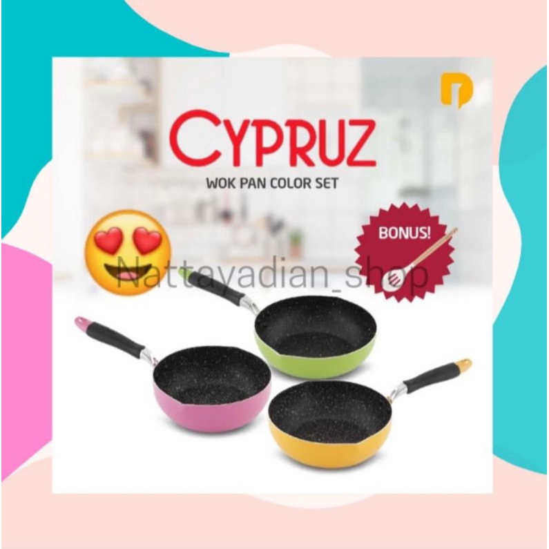Cypruz Wok Pan Color Set