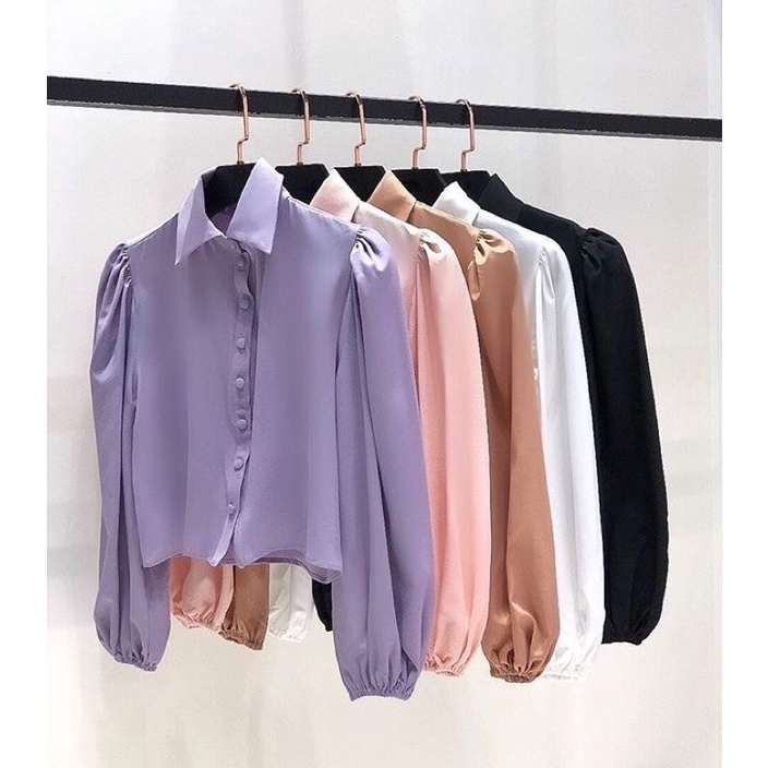 Edisi Blouse Dress Import Korea Badwing Overize Smoke Murah