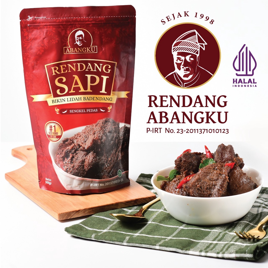 

Rendang Padang Daging Sapi Asli by ABANGKU Halal PIRT bumbu melimpah - siap kirim seIndonesia dan export keluar Indonesia
