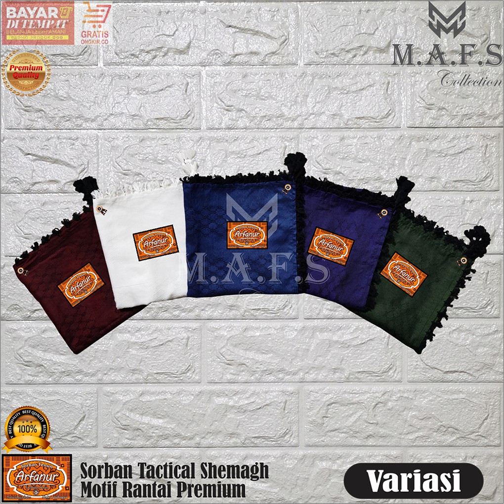 Sorban Shemagh Arab Motif Rantai Full Warna