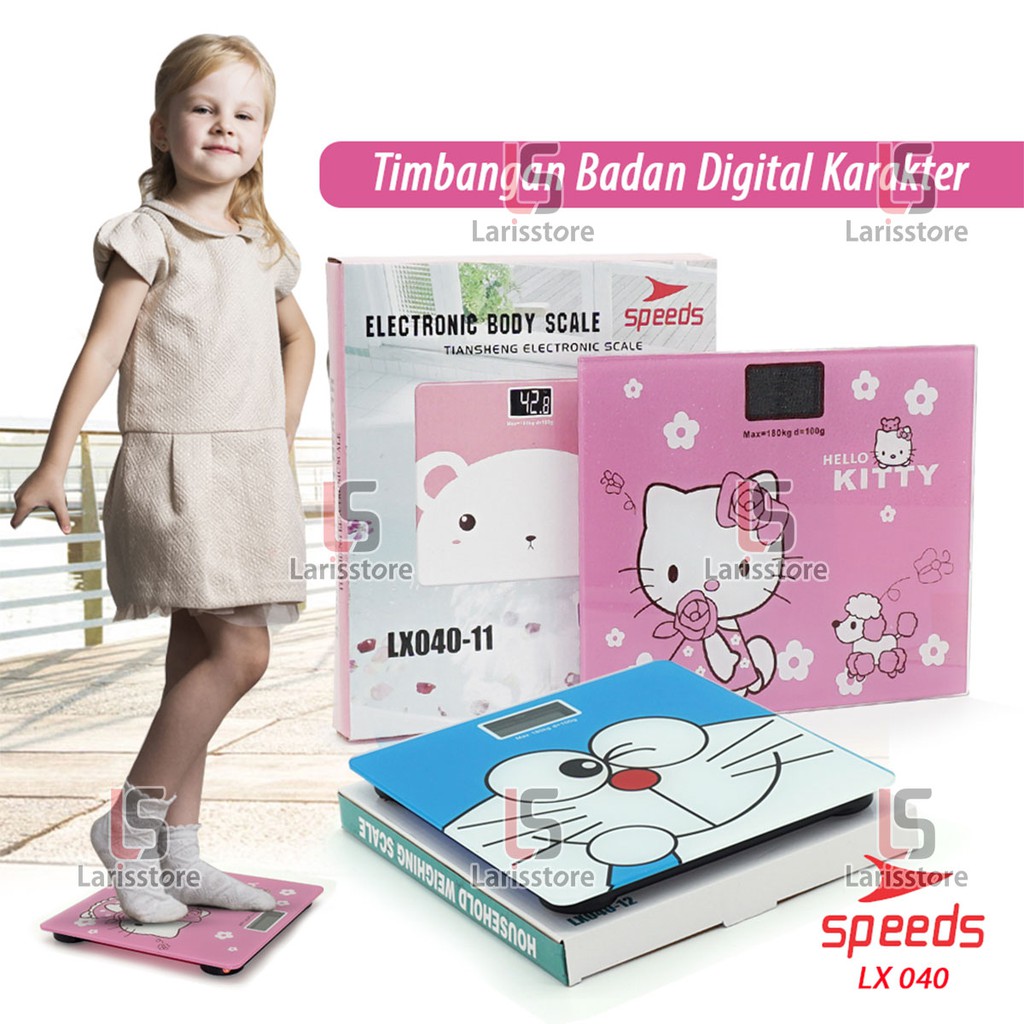 SPEEDS Timbangan Badan Mini Digital Model Kartun Lucu 180 KG Timbangan Anak Timbangan Lemak 040-12