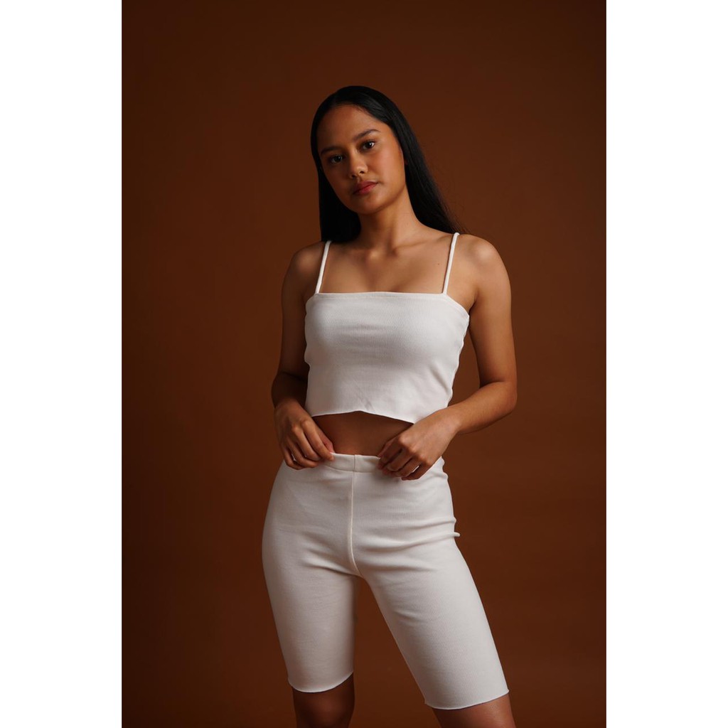 White Bike Short Set