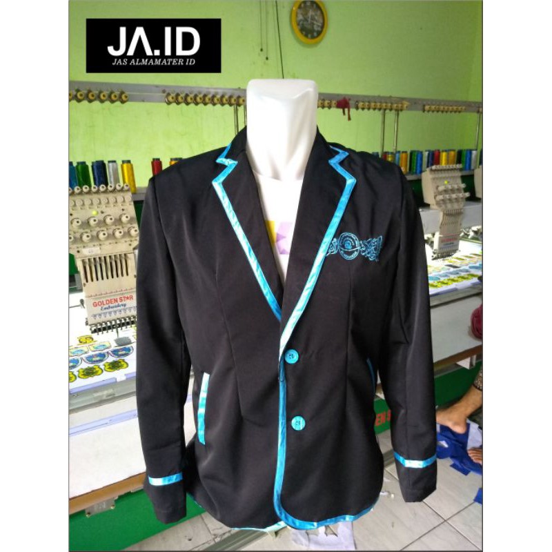 Jas Almamater Pondok pesantren ponpes santri, remaja masjid custom, min 12pcs (lis dada full dan len