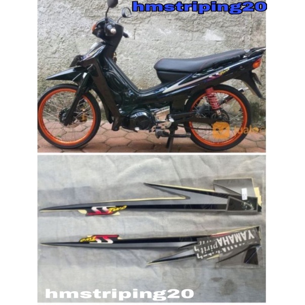 STIKER STRIPING LIS BODY MOTOR YAMAHA FIZ R SS TWO HITAM SS TWO