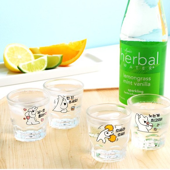 OVER ACTION Extremely Rabbit Korean Liquor Soju Mini Shot Glass/ Gelas Sloki karakter