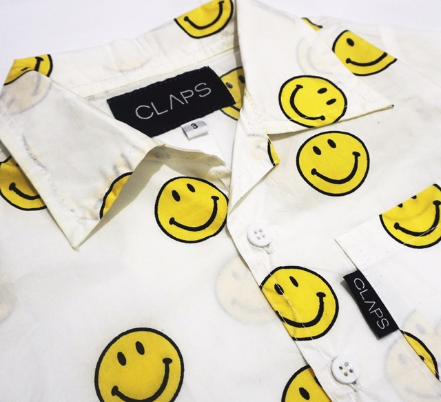 CLAPS - Smiley Loose Fit Print Shirt (Kemeja Anak)