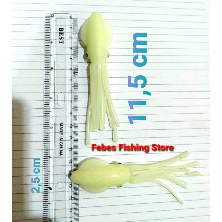 lure cumi / layur cumi / soft lure cumi ( fosfor / glow in the dark )