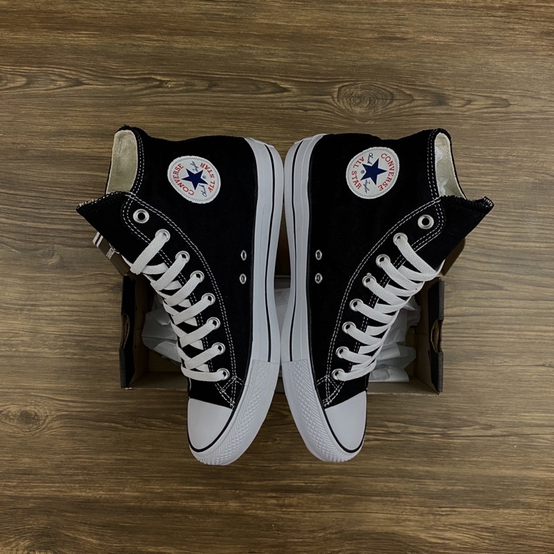 ( PROMO BAYAR DI TEMPAT ) Sepatu Converse Classic Black White Pria Wanita High
