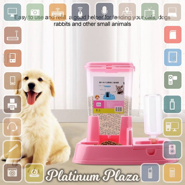 MierrPet Home Tempat Makan Anjing Kucing Automatic Pet Food Dispenser PET0640 - Blue`1T5UBK-