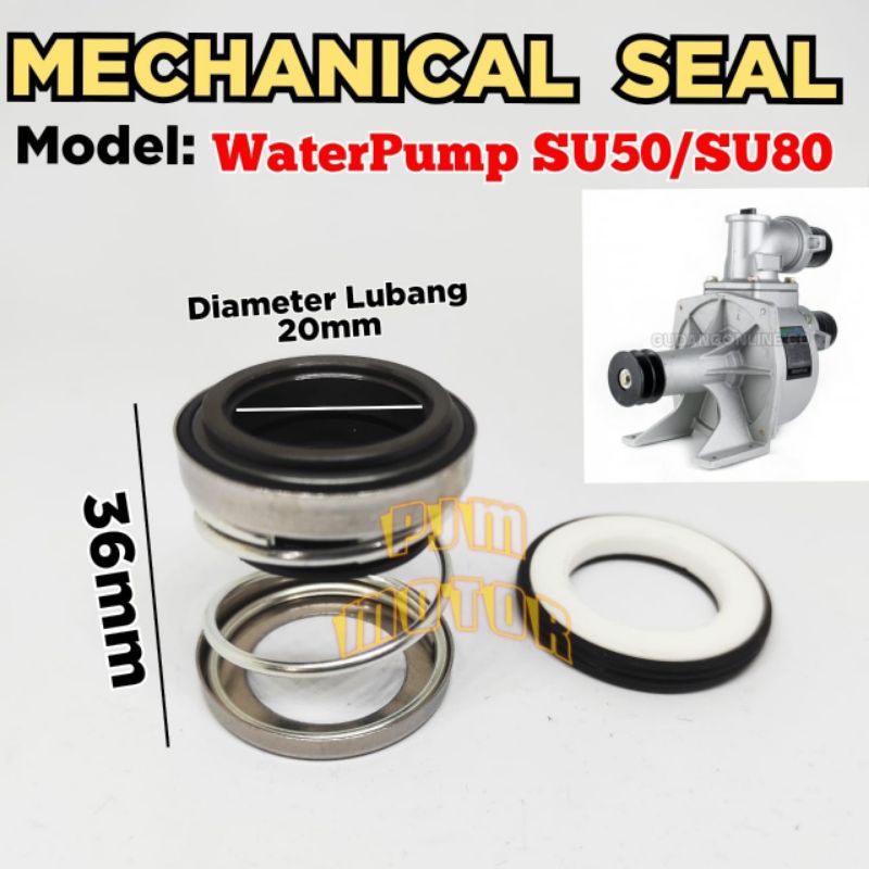 MECHANICAL SEAL - sil pompa air alkon irigasi sawah tipe SU50 SU80 SU100 2 INCI 3 INCI 4 INCI