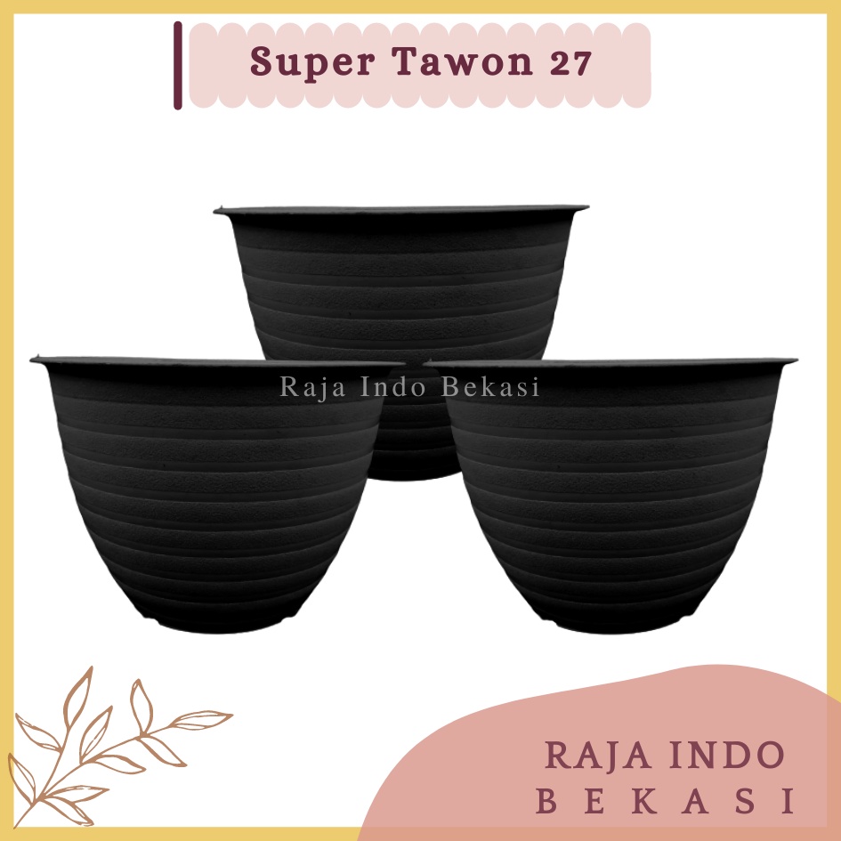 SEKARGANES Pot Super Tawon 27 Cm Hitam By Garden Of Love Pot 27CM Pot Tawon Madu Jet Gusi 30 32CM