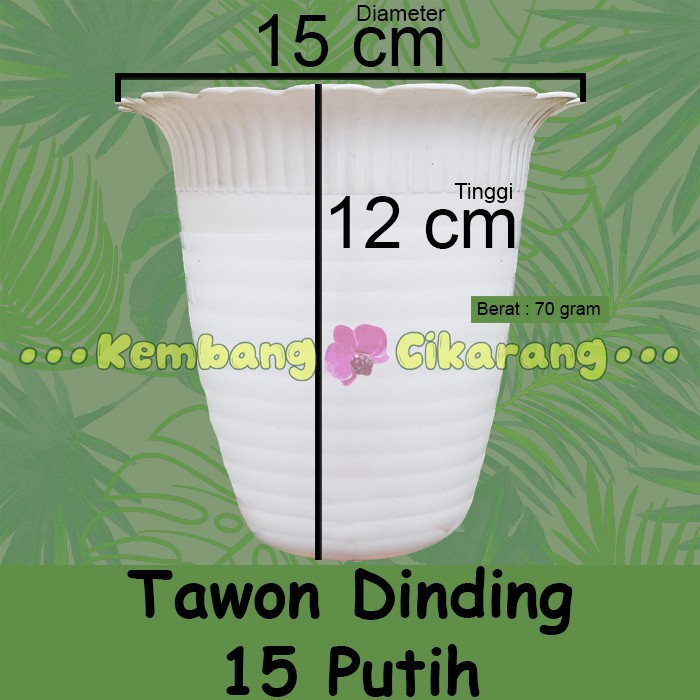 DINDING TAWON 15 PUTIH Pot bunga tempel Pot dinding kecil tanpa lubang