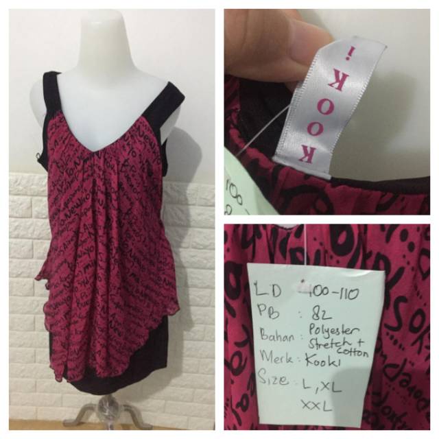 Baju Second Preloved Dress Kooki Bigsize Jumbo Fit L XL XXL