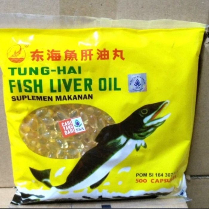 Minyak Ikan Tung Hai SSA 500 Kapsul/ Fish Liver Oil Vitamin Hewan Kucing Anjing Kelinci - Tunghai/ Tunghay/Tung-Hai