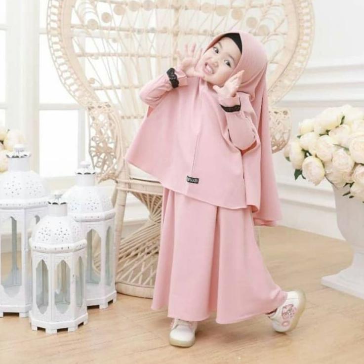 "KTI.02Jn22ν" GAMIS ANAK USIA 1-2-3-4-5-6 TAHUN KHADIJAH SYAR'I KIDS SIZE S M L XL BAHAN JERSEY 3 WA