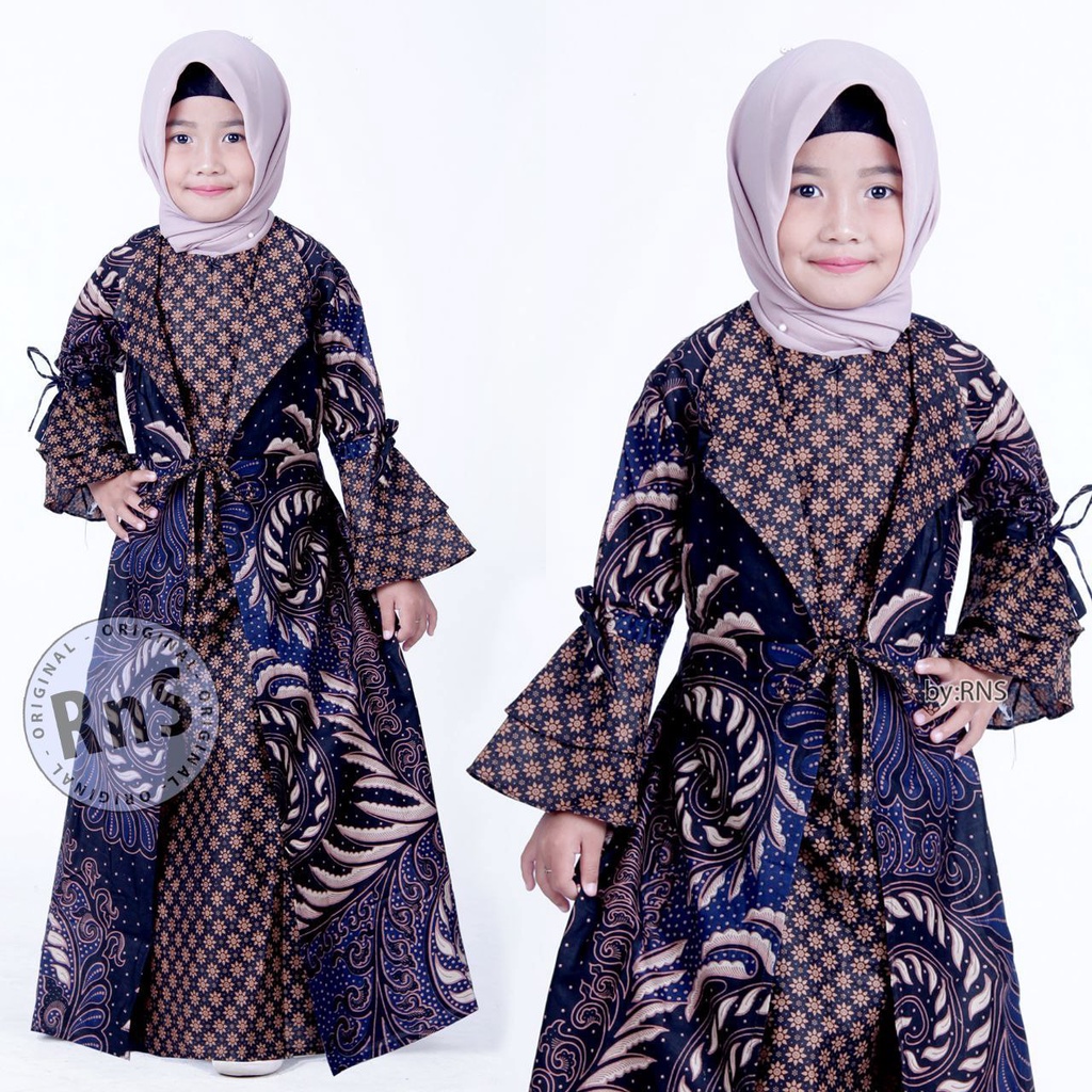 Saroja (768) Couple Batik Gamiss Jessy kerah Jas Motif Puser Biru