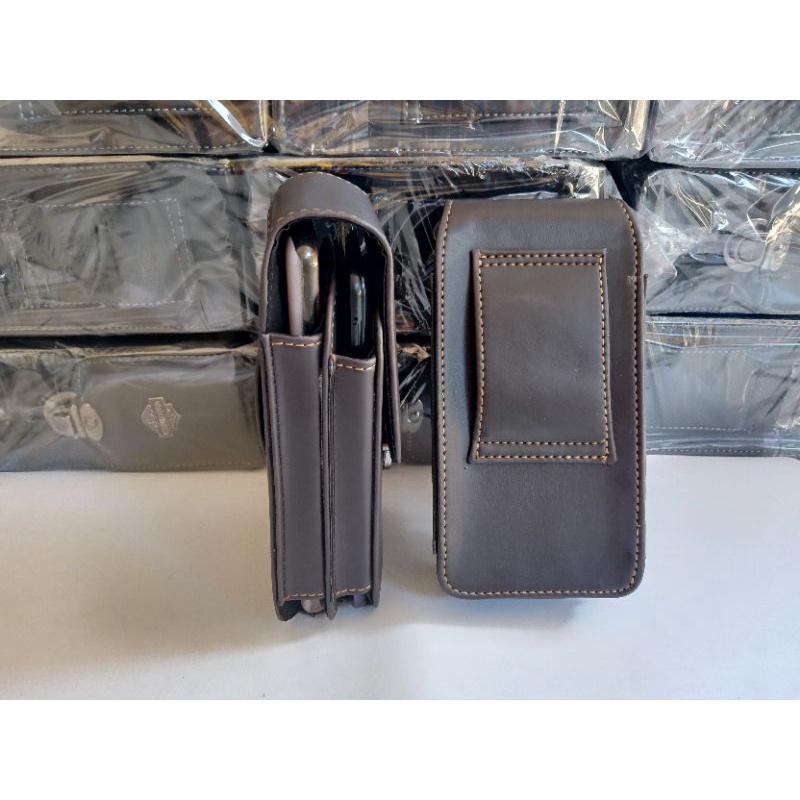 Dompet Hp Pinggang Kulit Pria Ukuran 6.5 inchi - 6.8 inchi - Sarung Hp Pinggang 2 Slot