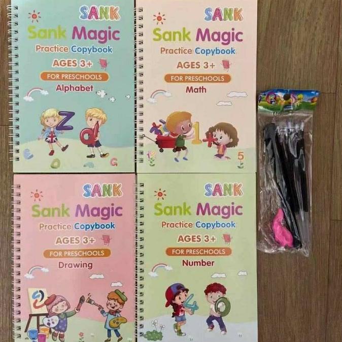 

[BISA COD] Buku sank magic practice book alphabet math number huruf angka ABC 123