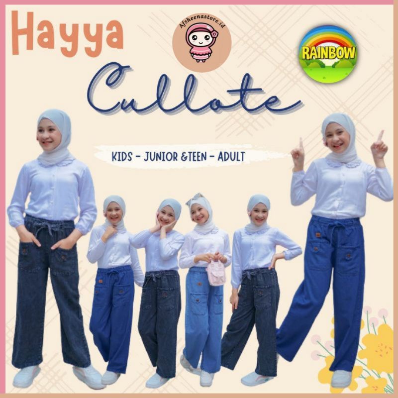 Afsheenastore Celana Kulot Hayya Cloote By Rainbow 10-14T