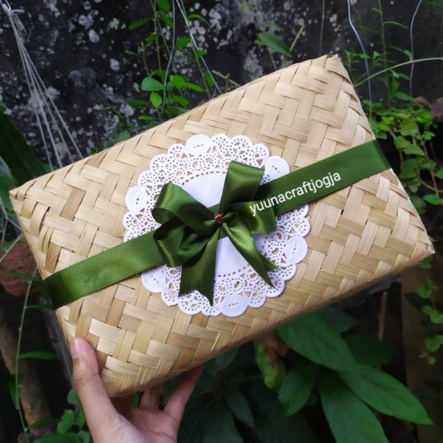 Besek Pita 20x30 natural pita besek pita besek cantik besek hampers besek murah besek hias nasi bese