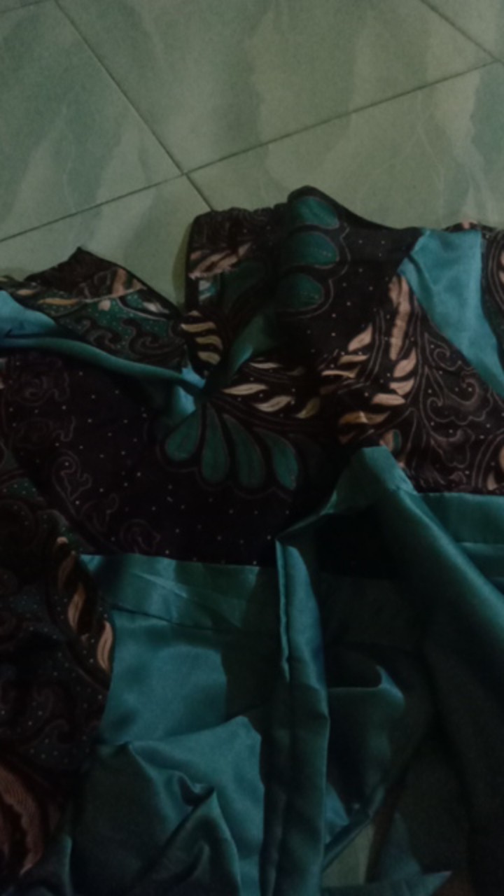 Batik Couple Keluarga Sania Ruffle Ori Ndoro Jowi Dnt Valvet Ijo