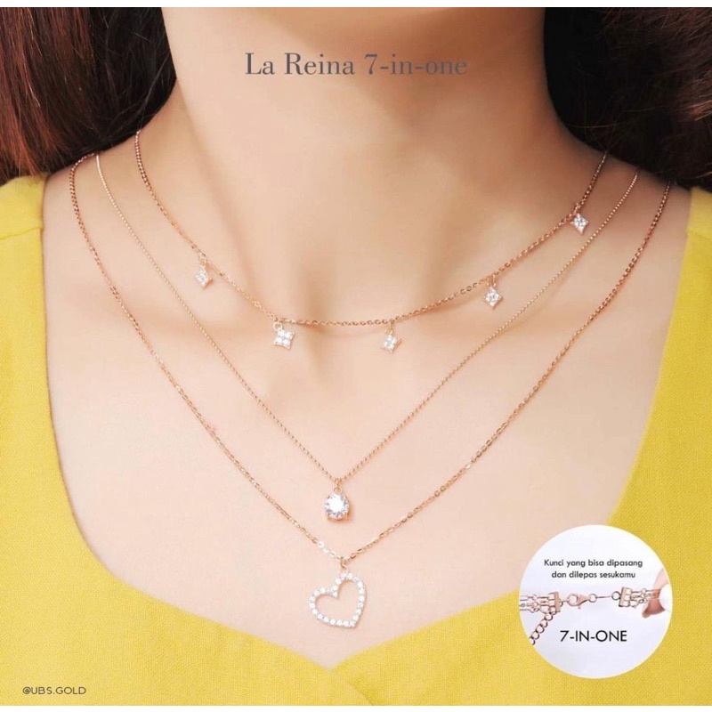 Kalung wanita fashion 3layer la reina kadar 375