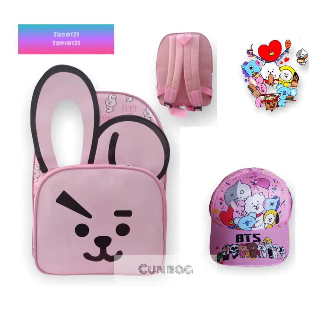 Paket Ransel TK Bt21 Cimi Terbaru + Topi