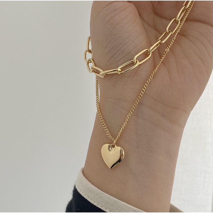 KALUNG WANITA KOREA HIP HOP CHAIN LOVE ALLOY RANTAI KOREA FASHION TITANIUM IMPORT ANTI KARAT KLG9