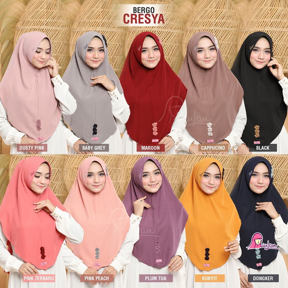 Bergo CRESYA / Bergo Cresya Miulan / Miulan / Jilbab Miulan / Bergo Miulan / Jilbab Best Seller