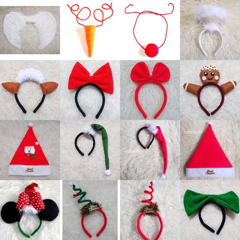 Bando Natal Bando Rusa Natal Topi Natal Merry Christmas Aksesoris Natal Santa Clause Kostum Natal