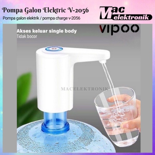 Pompa Galon Elektrik V-2056 USB Rechargeable Dispenser Air Minum Otomatis Water Pump