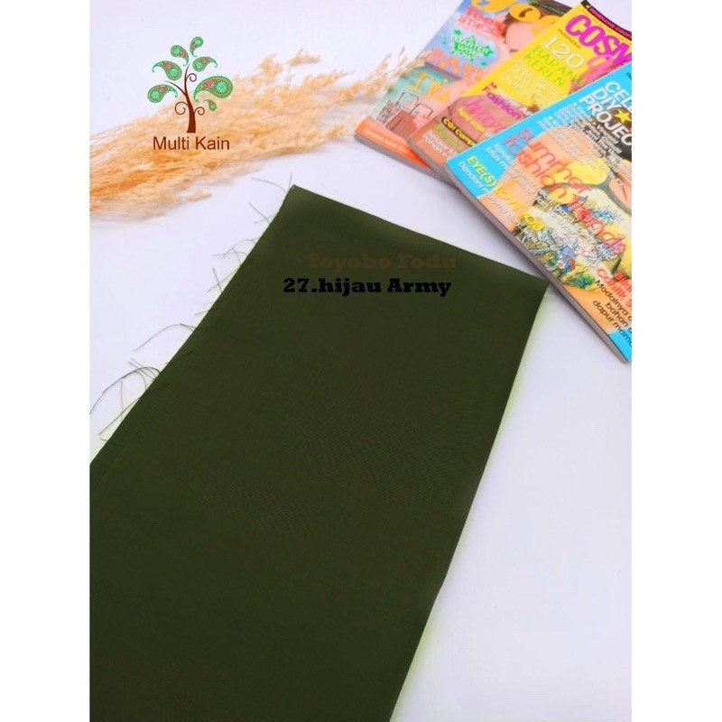 Bahan Multi kain katun cotton toyobo FODU (COPYRIGHT, TERDAFTAR) asli premium-FODU27 hijau army