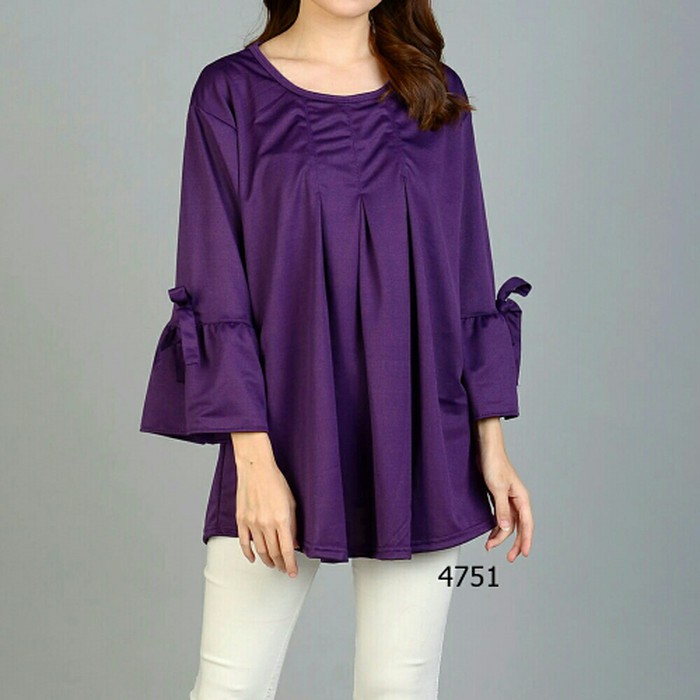 SALE    Blouse / Blus Polos Super Jumbo Ungu Tua Murah / Baju Atasan   New Produks