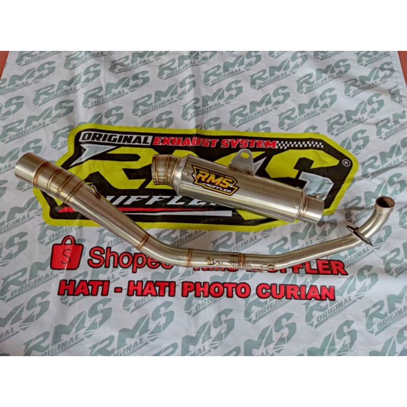 Knalpot RMS Muffler Original Kompetisi Supra x 125 karisma revo leher naik roadrace roll bending ful