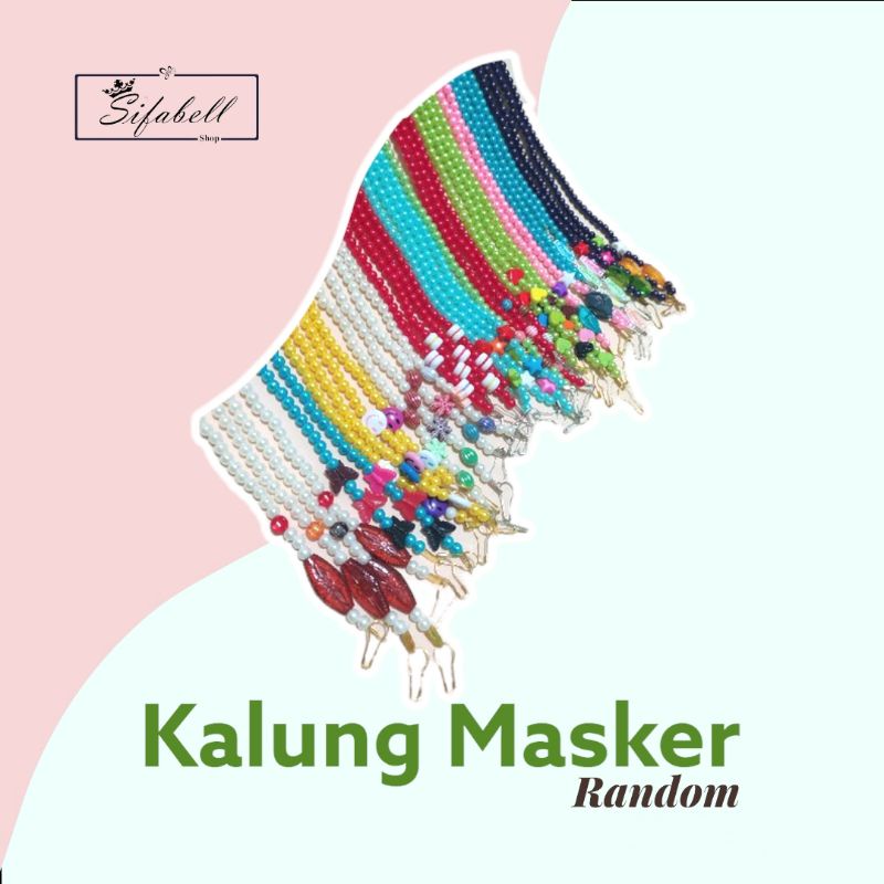 Kalung Masker Strap Masker Mutiara Warna Warni / Tali Masker