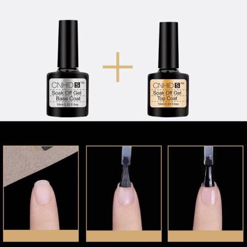 CNHIDS Lulaa top coat base coat 10ml soak off uv led gel polish kutek gel dasar top coat