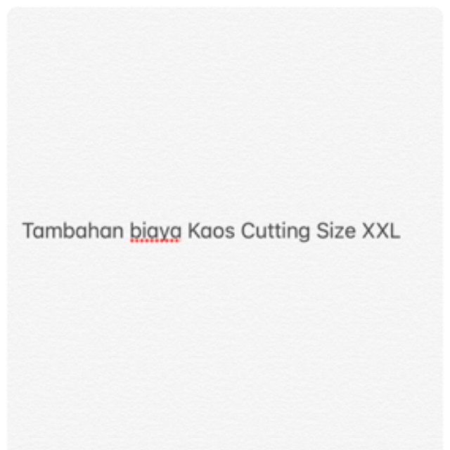 Tambahan Biaya Kaos Size XXL